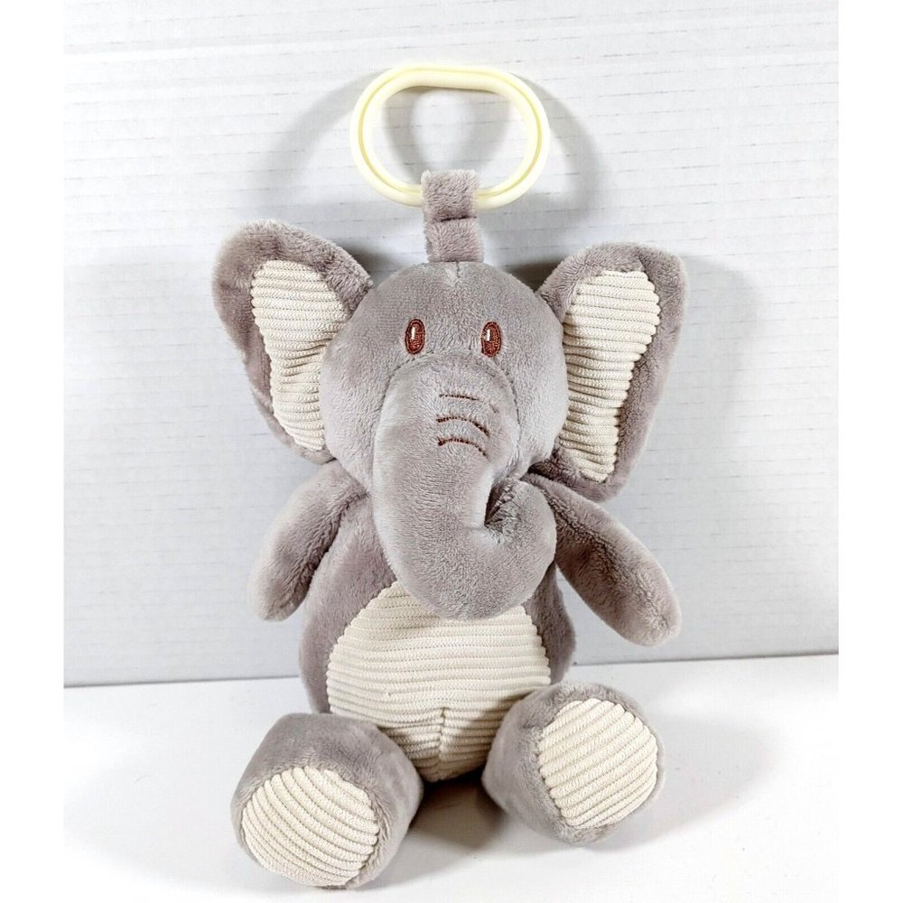 Kellytoy Gray Elephant Rattle Crinkle Ears Plush 11" Baby Toy Stuffed Animal